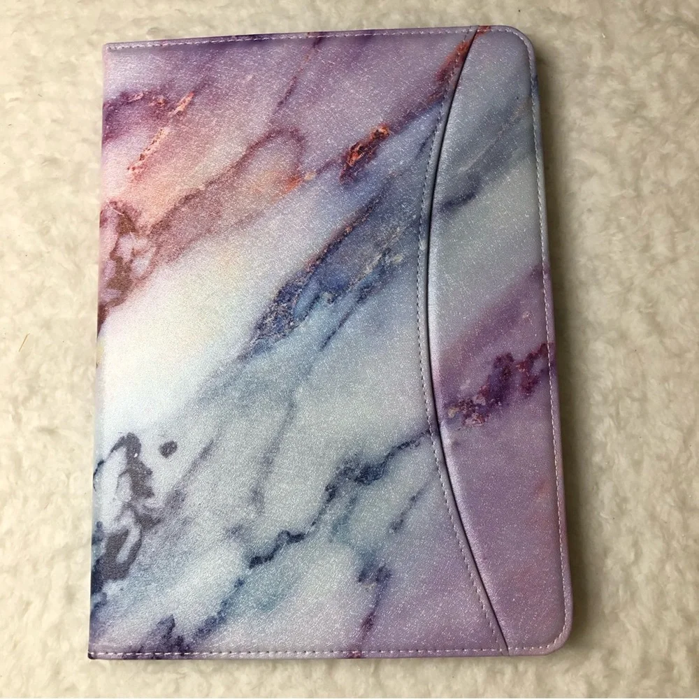 New Dadanism Case Fit iPad Pro 11 Purple Marble W/Built-in Magnetic Strip